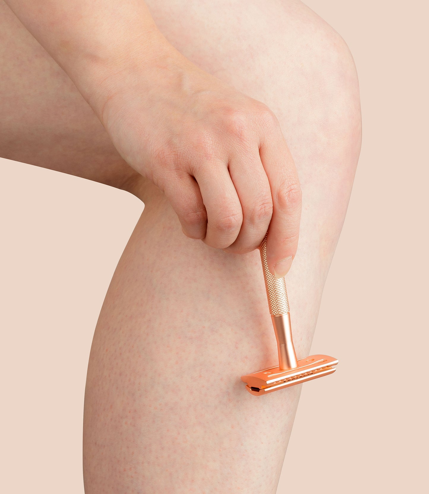 Edelstahl Rasierhobel in Roségold für Damen & Herren - inkl. 100 Rasierklingen