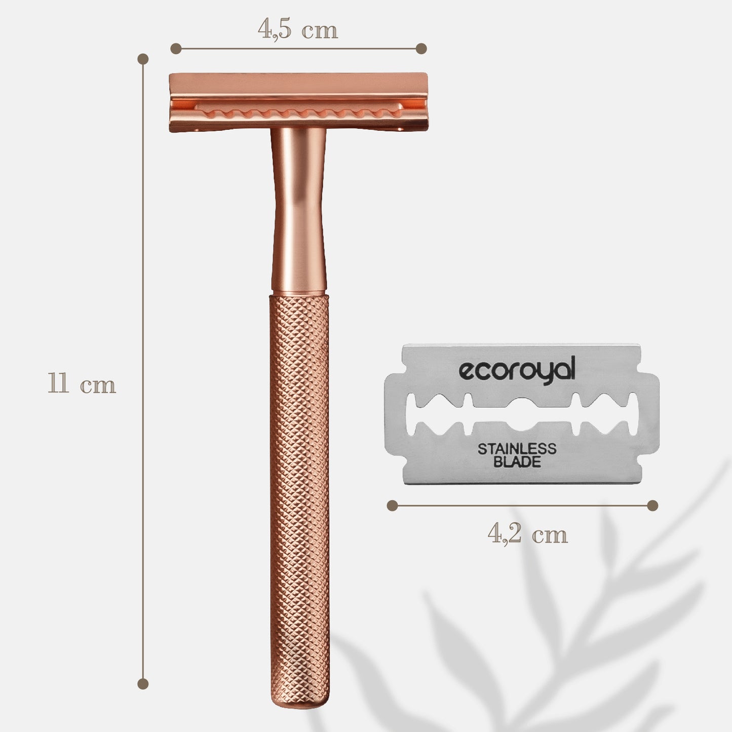 EcoRoyal Rasierhobel Set "Rose" - inkl.100 Rasierklingen und Seifensäckchen