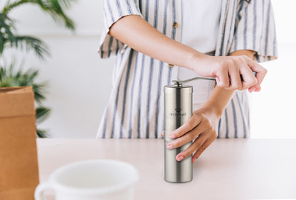 Kaffeemühle manuell mit Kegelmahlwerk I Präzise Mahlgradeinstellung stufenlos I für Espresso bis French Press